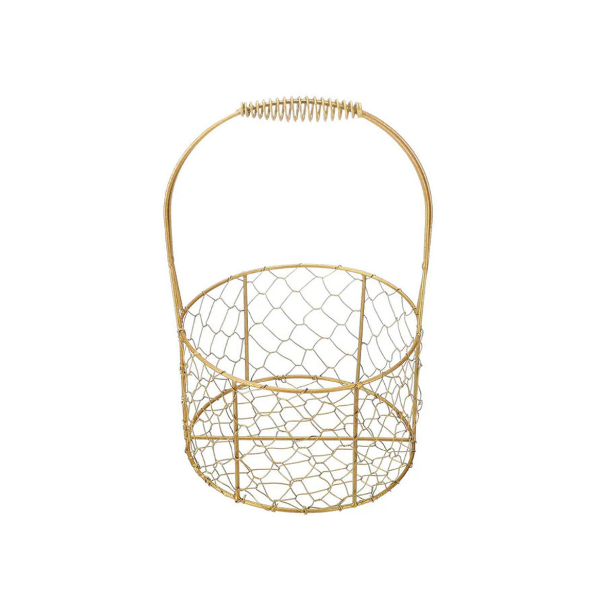 GoolRC Dekorative Blumenkorb aus Metall in Gold, runder Hängender Blumenkorb für Hochzeiten und Geburtstage - Bild 2