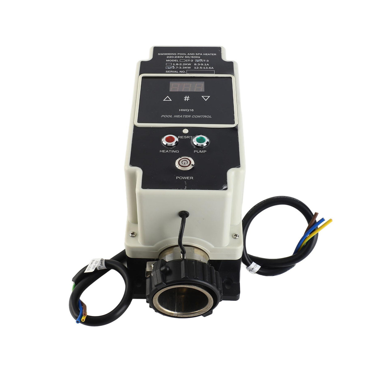 GoolRC Elektrische Poolheizung mit Digitalthermostat für Schwimmbad und Whirlpool aus Edelstahl, 2,7 bis 3,3 kW - Bild 2