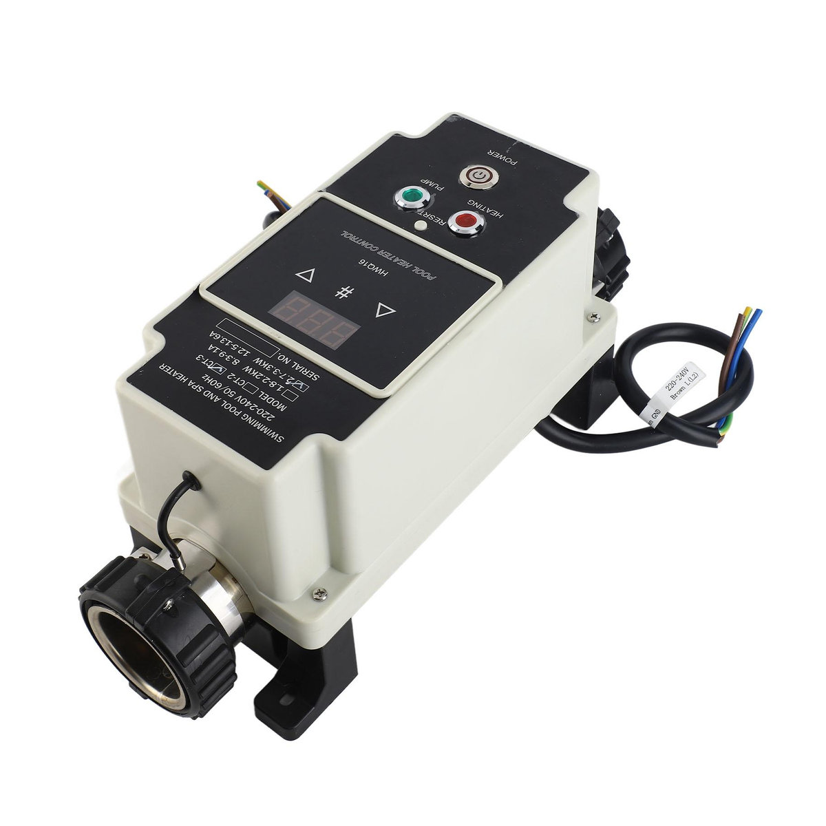 GoolRC Elektrische Poolheizung mit Digitalthermostat für Schwimmbad und Whirlpool aus Edelstahl, 2,7 bis 3,3 kW - Bild 3