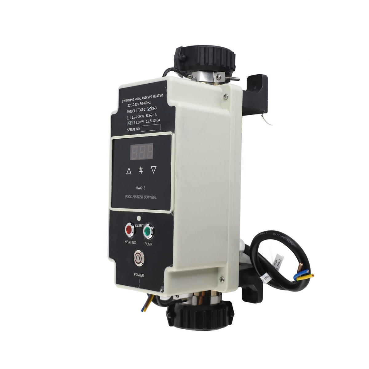 GoolRC Elektrische Poolheizung mit Digitalthermostat für Schwimmbad und Whirlpool aus Edelstahl, 2,7 bis 3,3 kW - Bild 5