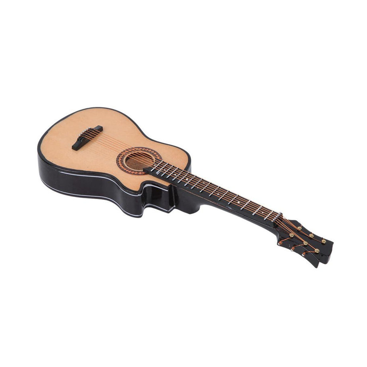 GoolRC Miniatur Akustikgitarre aus Holz in Braun als Schreibtischdekoration, 20 cm - Bild 4