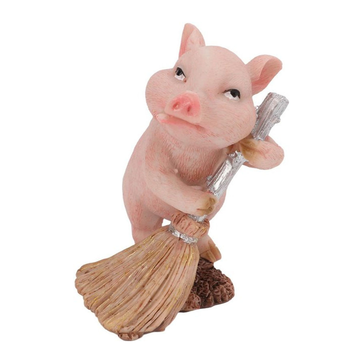 GoolRC Miniatur-Schweinefigur aus Kunstharz in Rosa im Landhausstil zur Dekoration - Bild 1