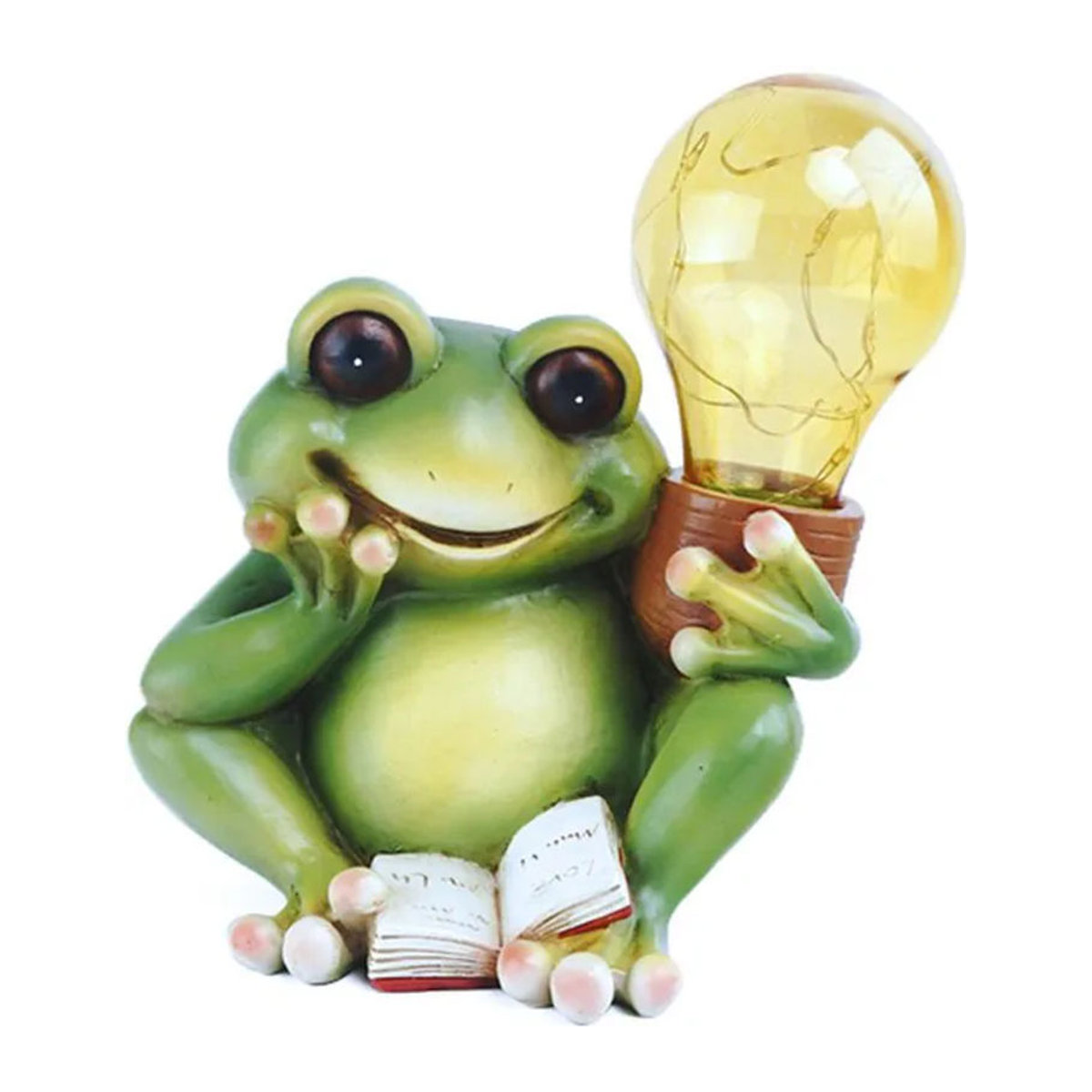 GoolRC Solar Tier Ornament mit warmweißem Nachtlicht aus Kunstharz in Grün - Bild 1