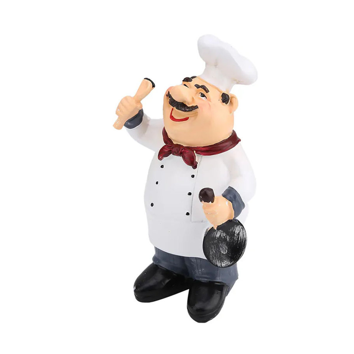 GoolRC Vintage Country Fröhlicher Koch Harzfigur in Weiß zur Dekoration für Heim, Restaurant und Café - Bild 5
