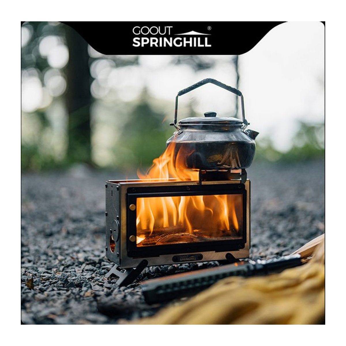 Goout Springhill Tragbarer Holzofen aus Edelstahl in Silber für Camping und Outdoor - Bild 1