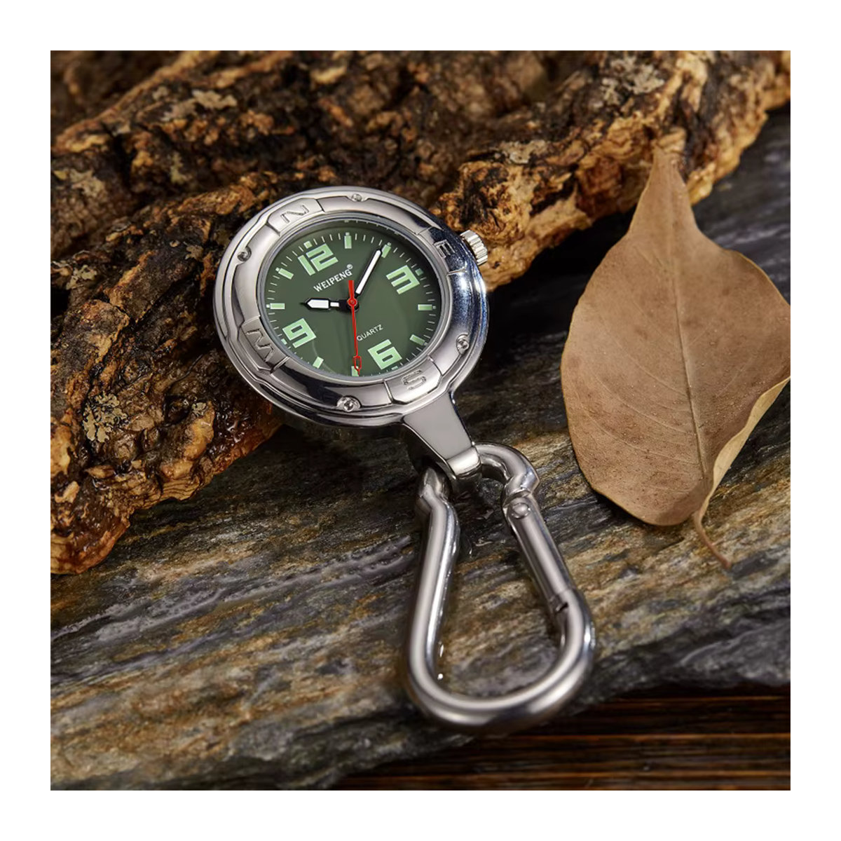 Gorben Wanduhr im Vintage-Stil aus Metall, runde analoge Quarz-Hängeuhr mit Beleuchtung, Silber - Bild 4