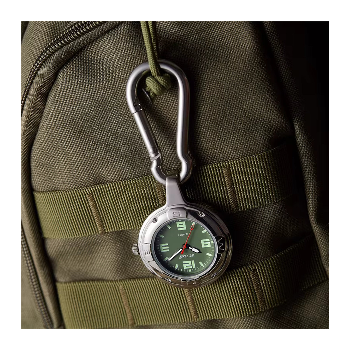 Gorben Wanduhr im Vintage-Stil aus Metall, runde analoge Quarz-Hängeuhr mit Beleuchtung, Silber - Bild 5