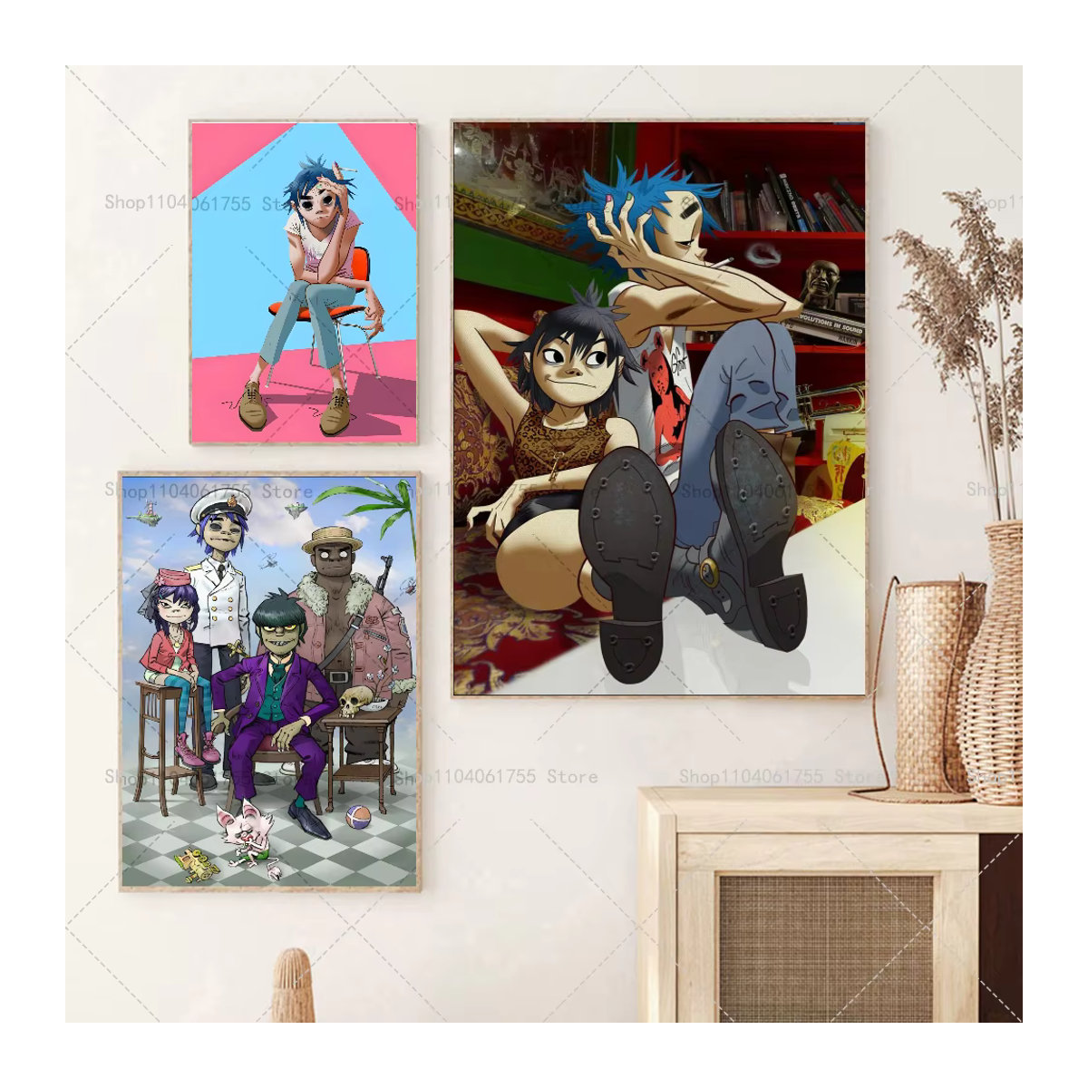Gorillaz Poster Selbstklebender Wandaufkleber aus wasserfestem Papier in Mehrfarbig - Bild 2