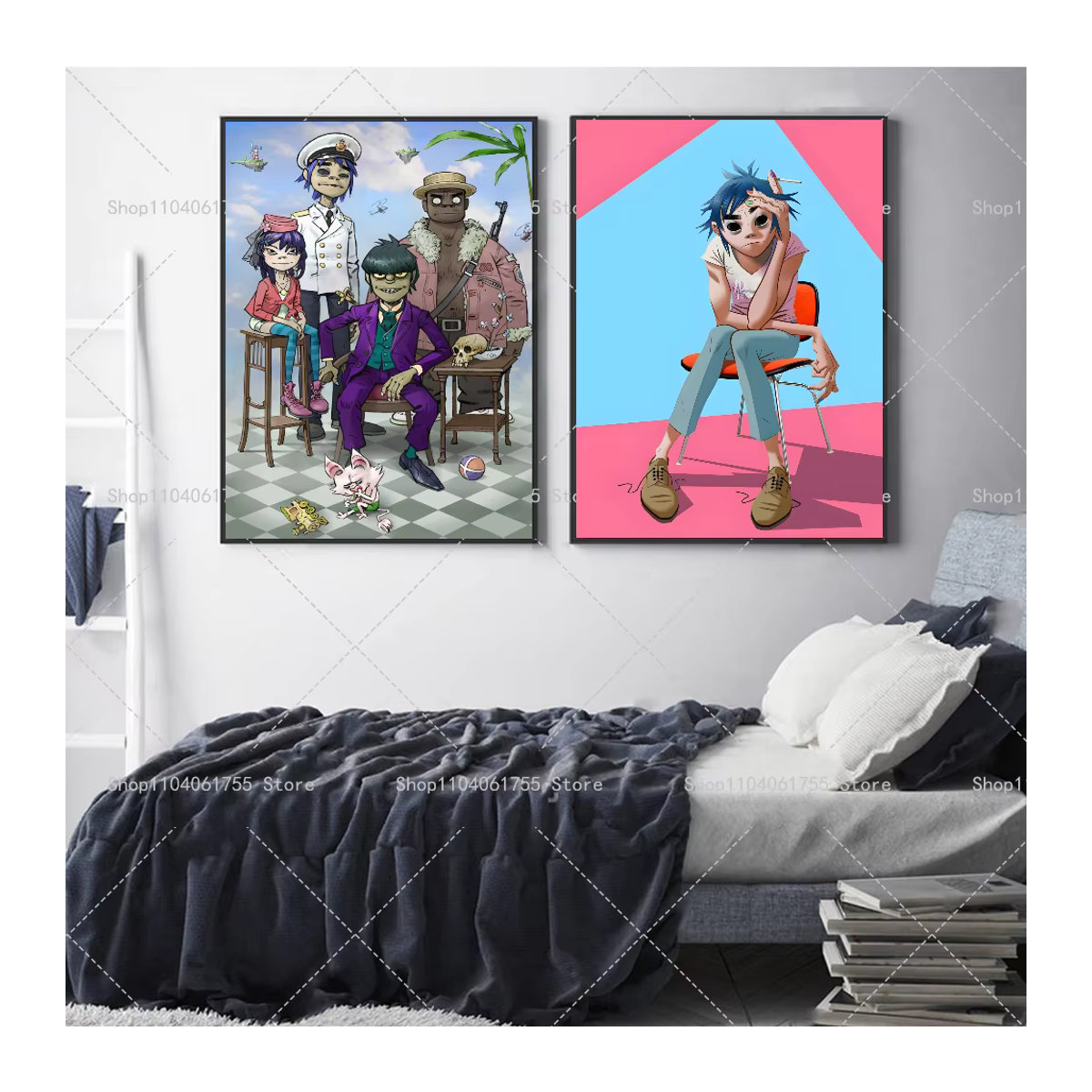 Gorillaz Poster Selbstklebender Wandaufkleber aus wasserfestem Papier in Mehrfarbig - Bild 3
