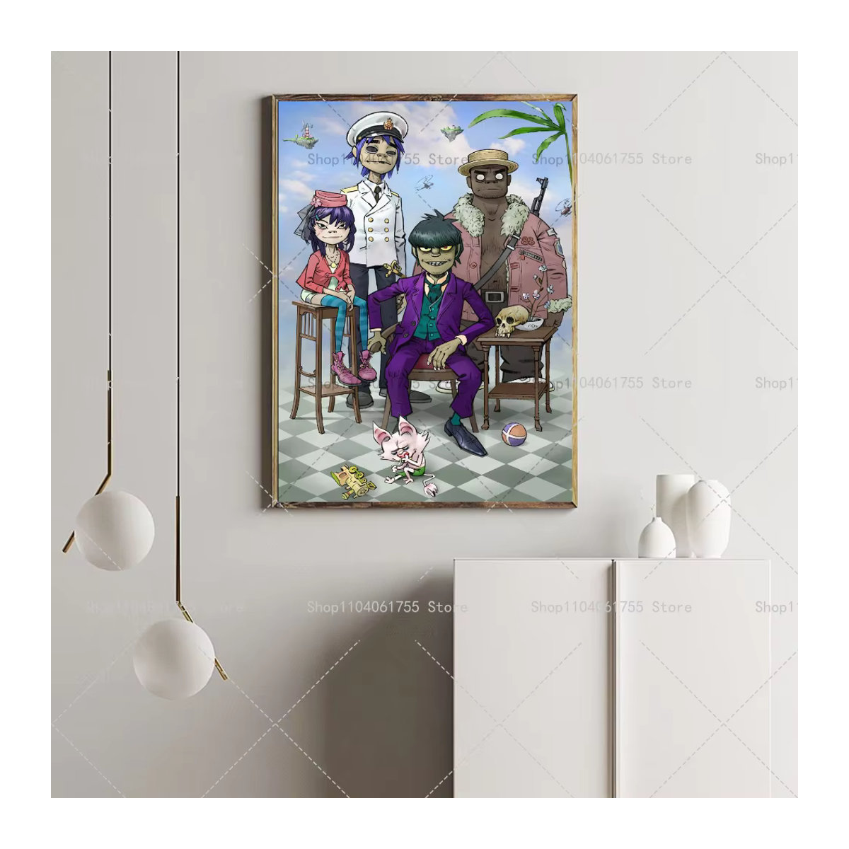 Gorillaz Poster Selbstklebender Wandaufkleber aus wasserfestem Papier in Mehrfarbig - Bild 5