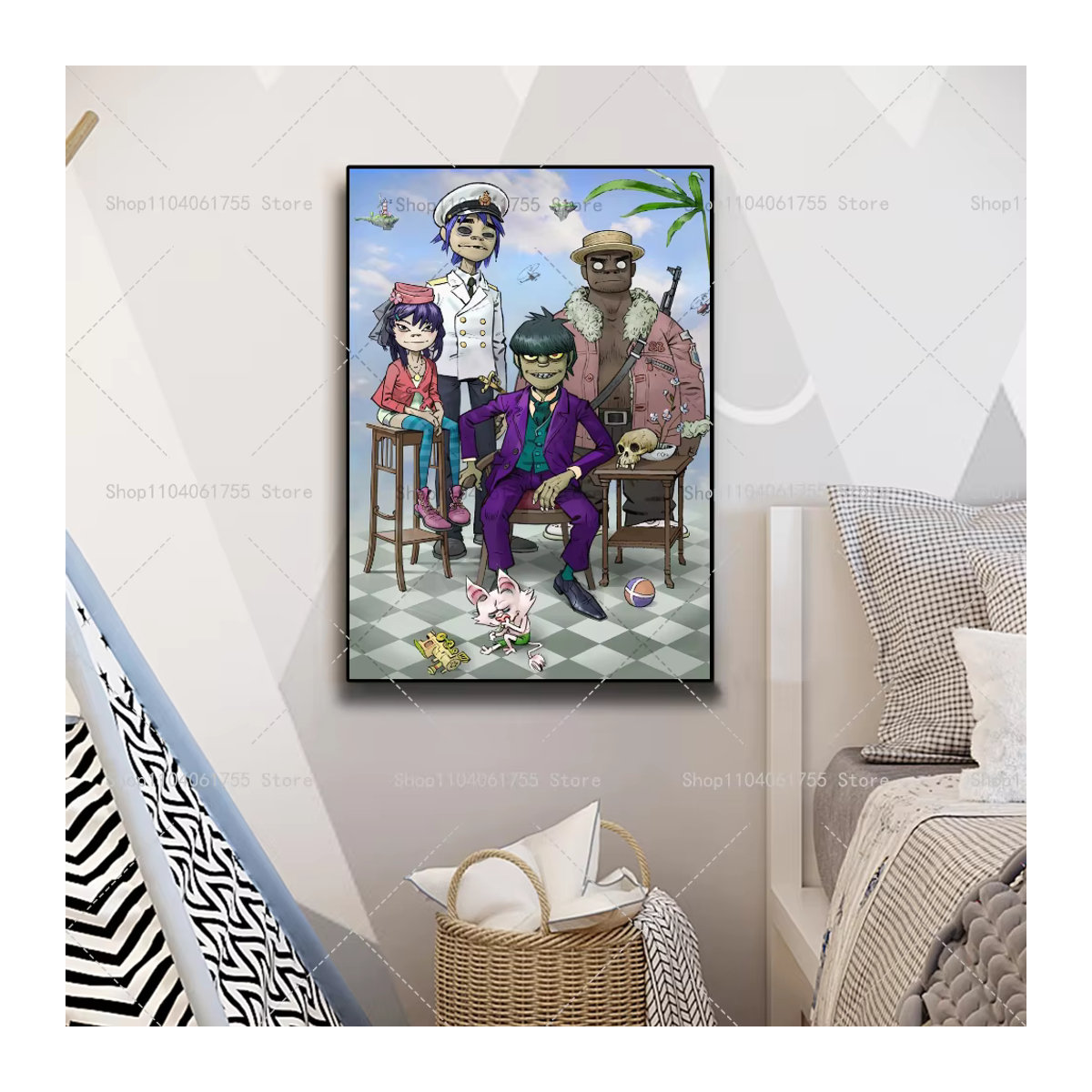 Gorillaz Poster Selbstklebender Wandaufkleber aus wasserfestem Papier in Mehrfarbig - Bild 6