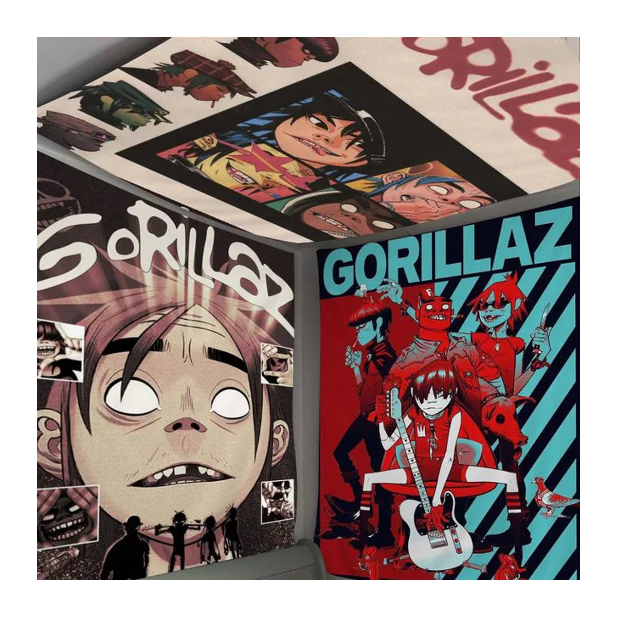 Gorillaz Wandteppich im Bohemian-Stil, Mehrfarbiger Textil-Wandteppich für deine Wanddekoration, B/H: 70 x 70 cm - Bild 1