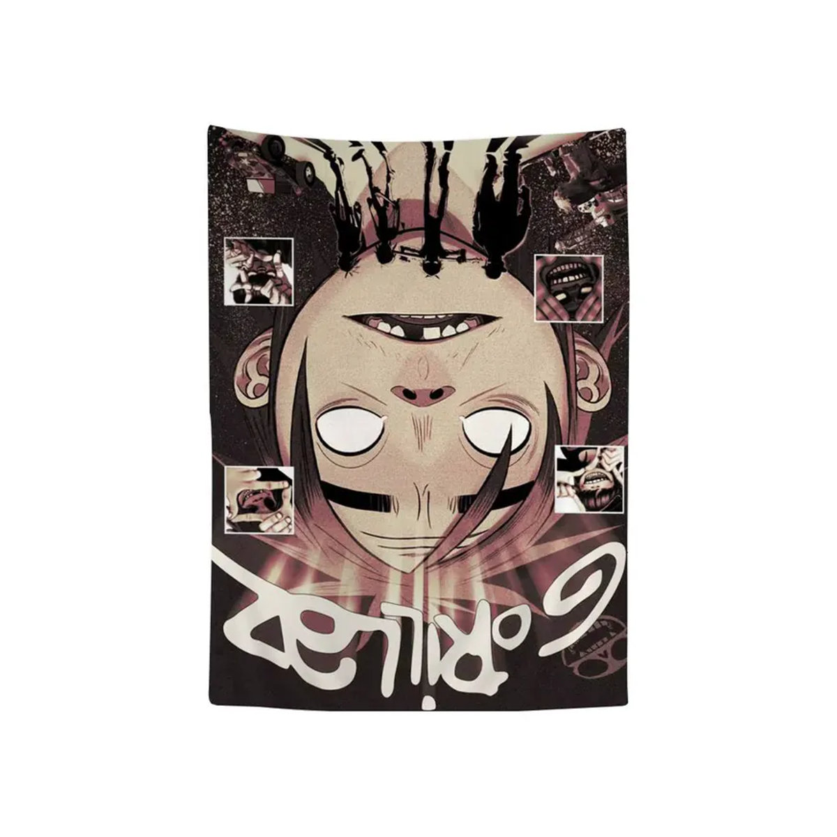 Gorillaz Wandteppich im Bohemian-Stil, Mehrfarbiger Textil-Wandteppich für deine Wanddekoration, B/H: 70 x 70 cm - Bild 7