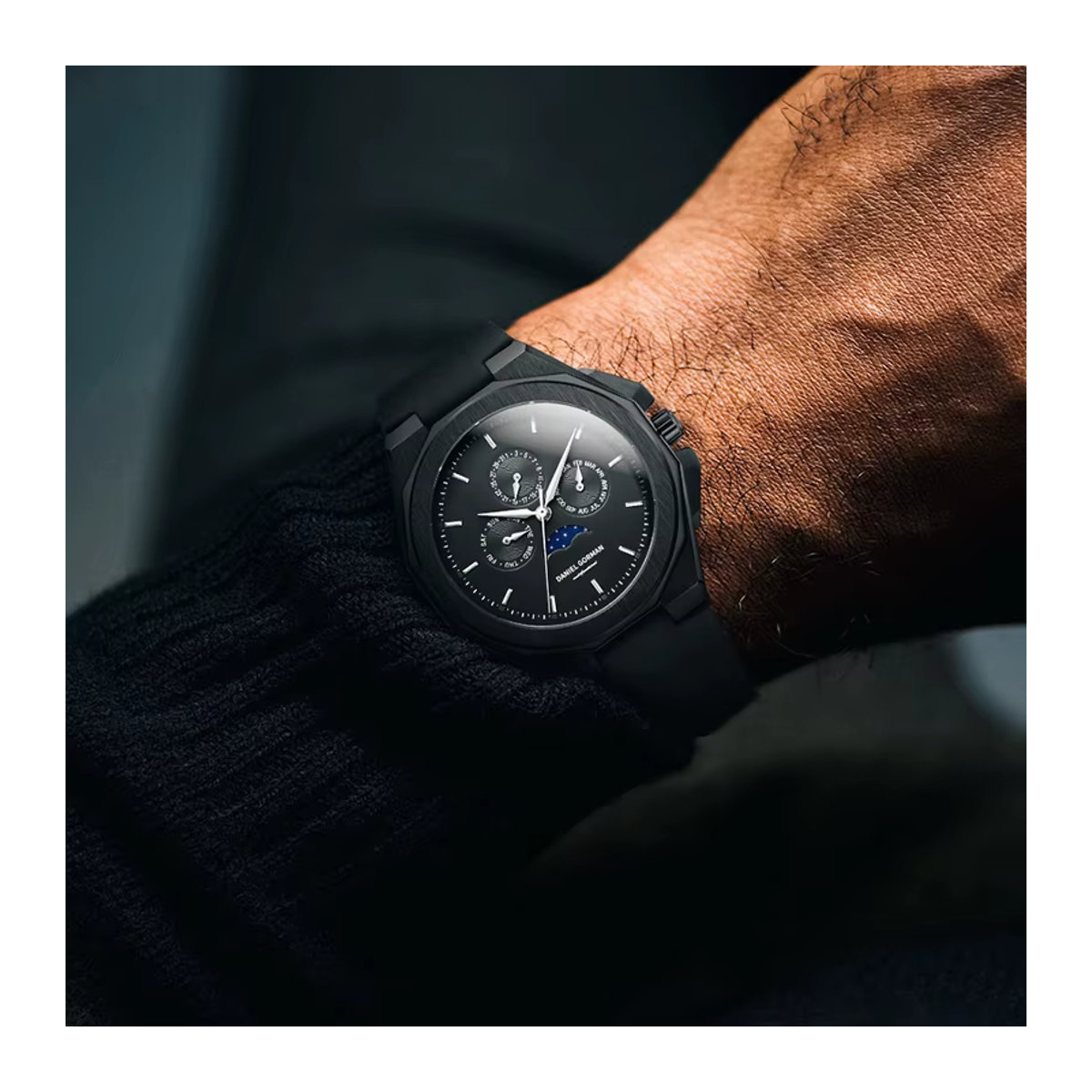 Gorman Uhr Greatest Hero Serie mit Mondzifferblatt in Grün Blau Schwarz aus Metall - Bild 1