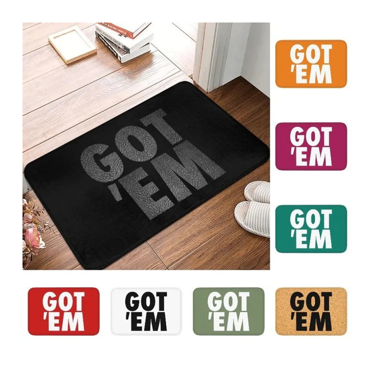 Got Em Fußmatte Schwarz Rutschfest für Eingang, Küche oder Garage - Bild 1