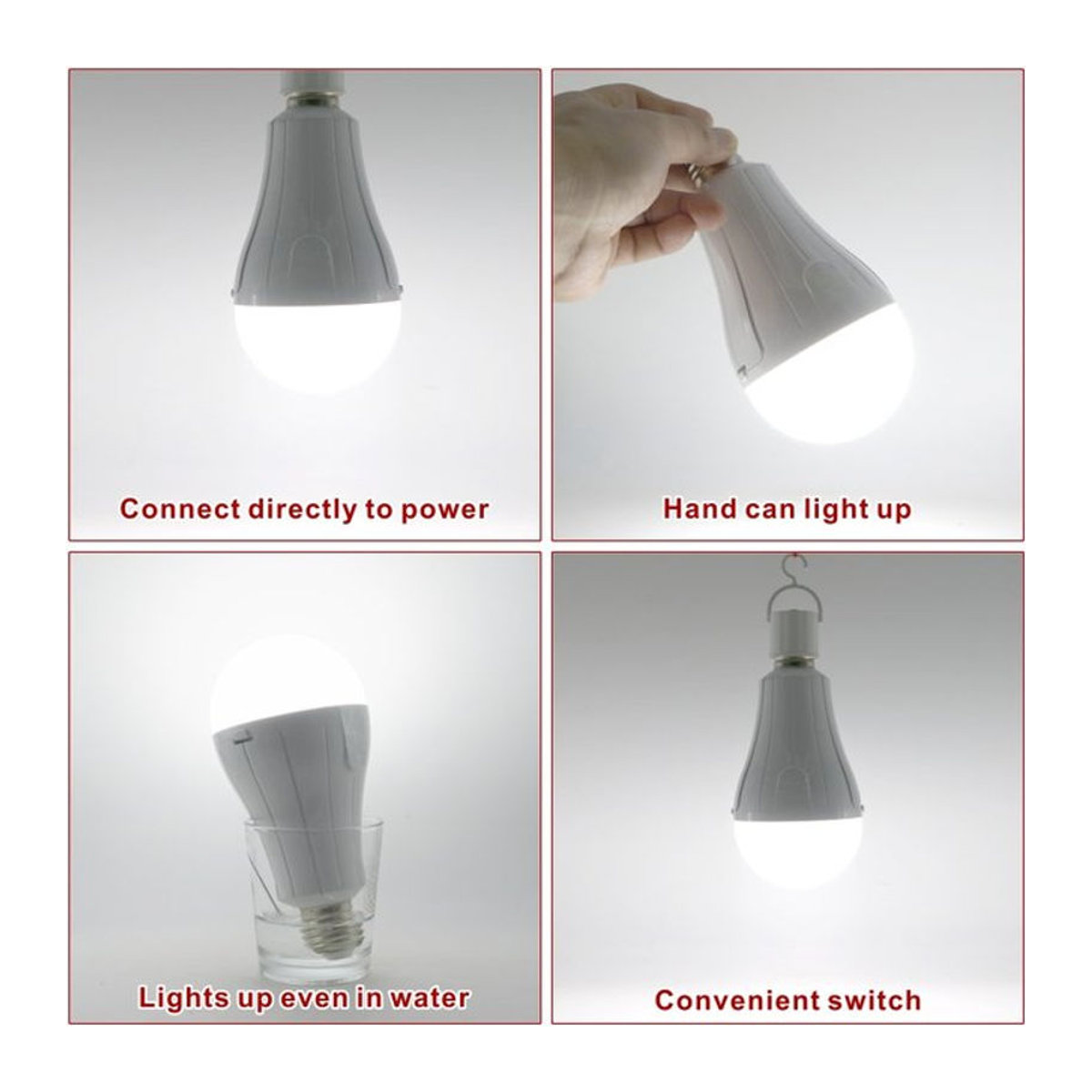 GOT LIANG 15 W LED-Notfall-Glühbirne E27 mit 1600 mAh Akku in Kaltweiß für Stromausfall, Camping und Garten - Bild 1
