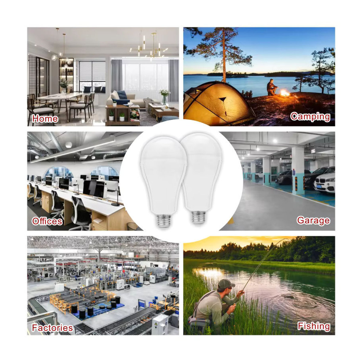 GOT LIANG 15 W LED-Notfall-Glühbirne E27 mit 1600 mAh Akku in Kaltweiß für Stromausfall, Camping und Garten - Bild 4