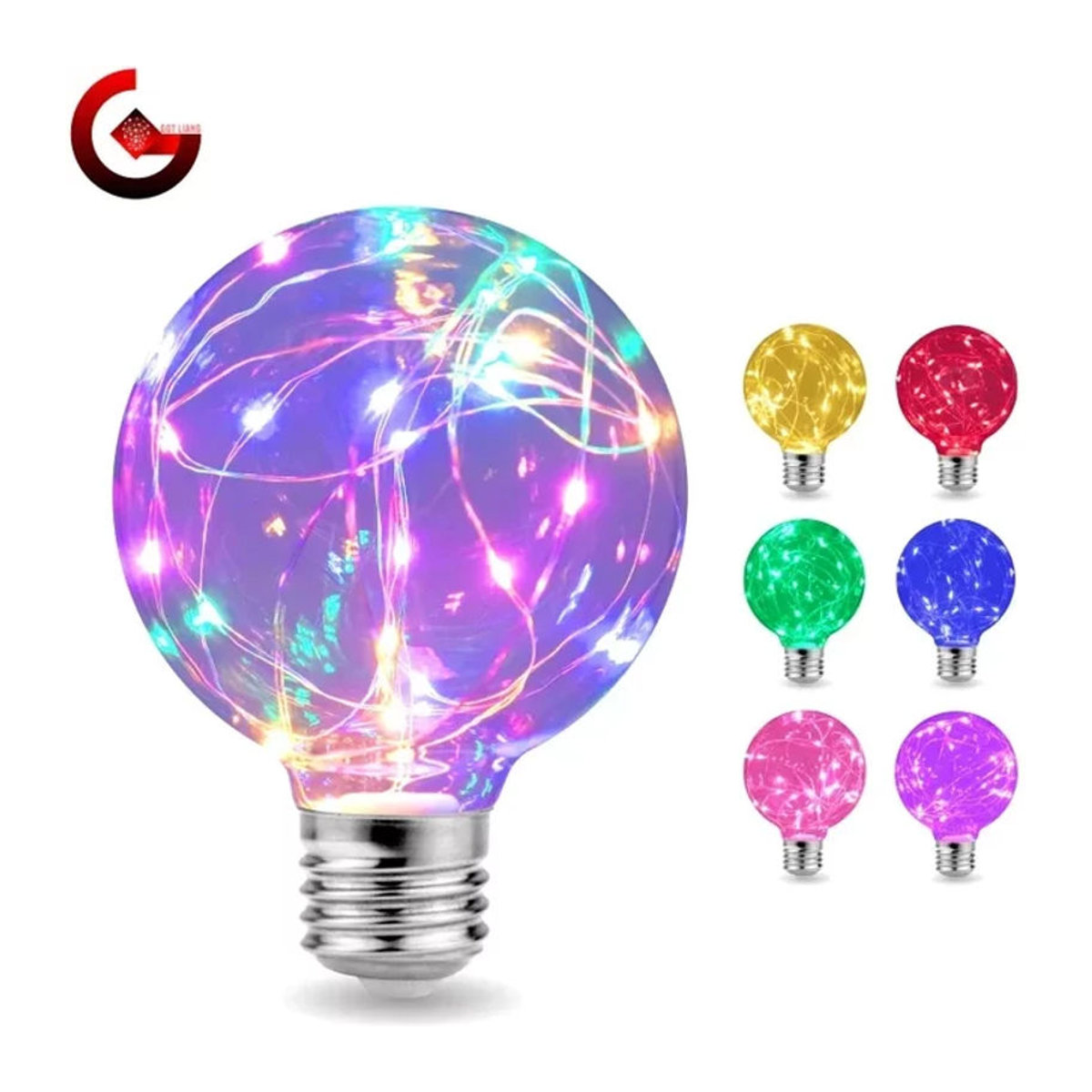 GOT LIANG LED Edison Retro Glühbirne E27 G95 Bunt RGB mit Kupferdraht und Glas - Bild 1