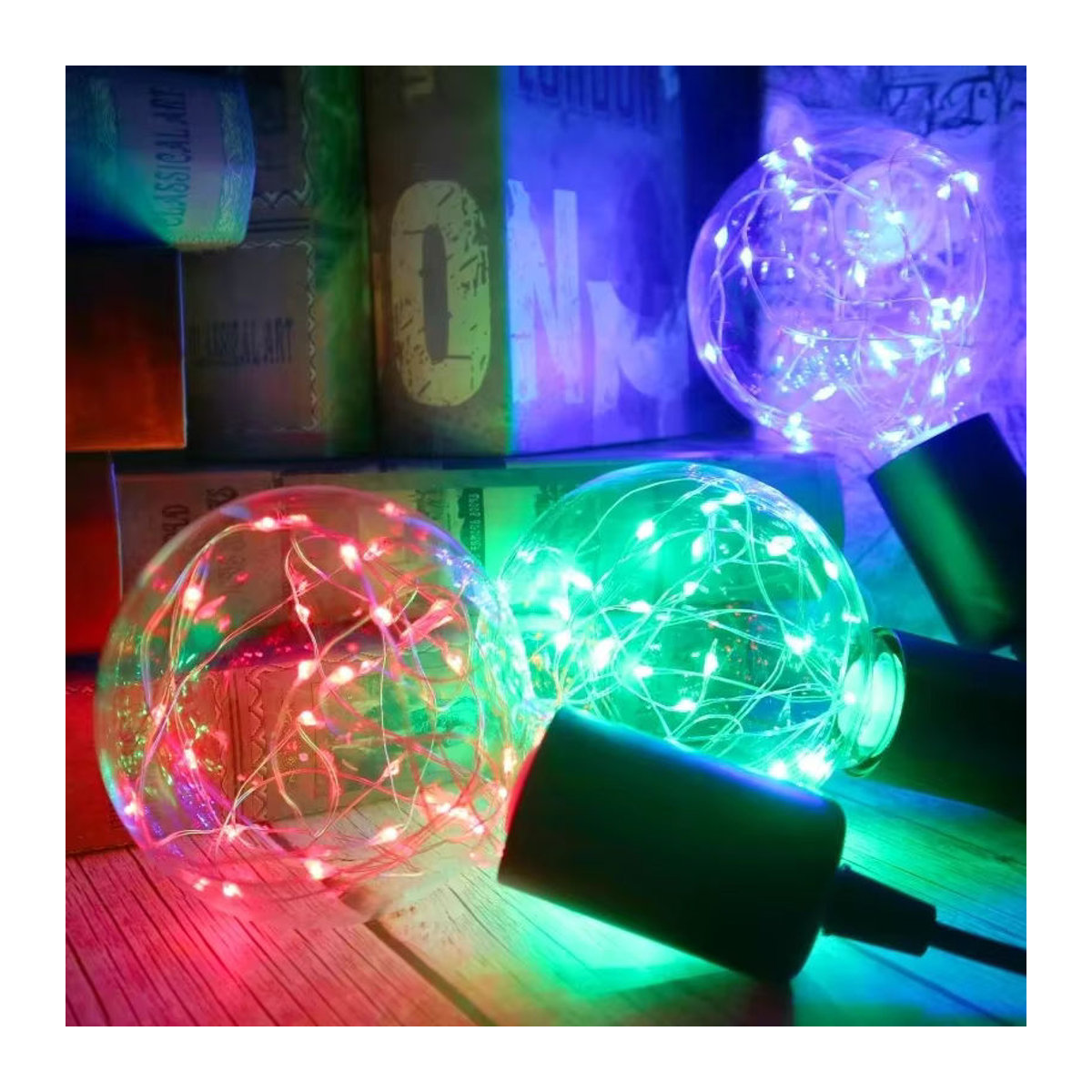 GOT LIANG LED Edison Retro Glühbirne E27 G95 Bunt RGB mit Kupferdraht und Glas - Bild 6