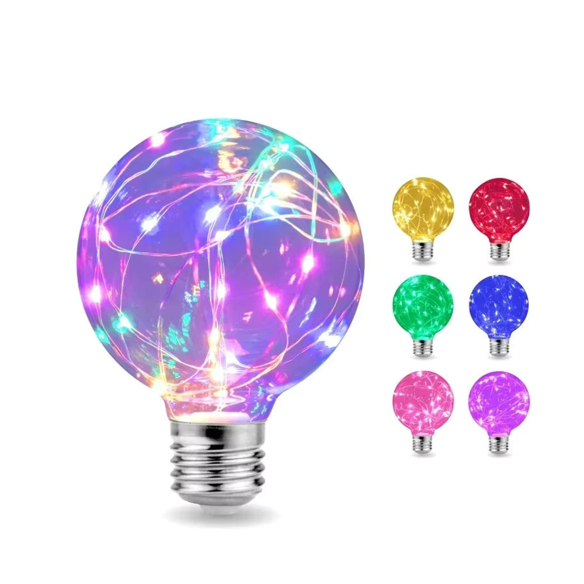 GOT LIANG LED Edison Retro Glühbirne E27 G95 Bunt RGB mit Kupferdraht und Glas - Bild 7