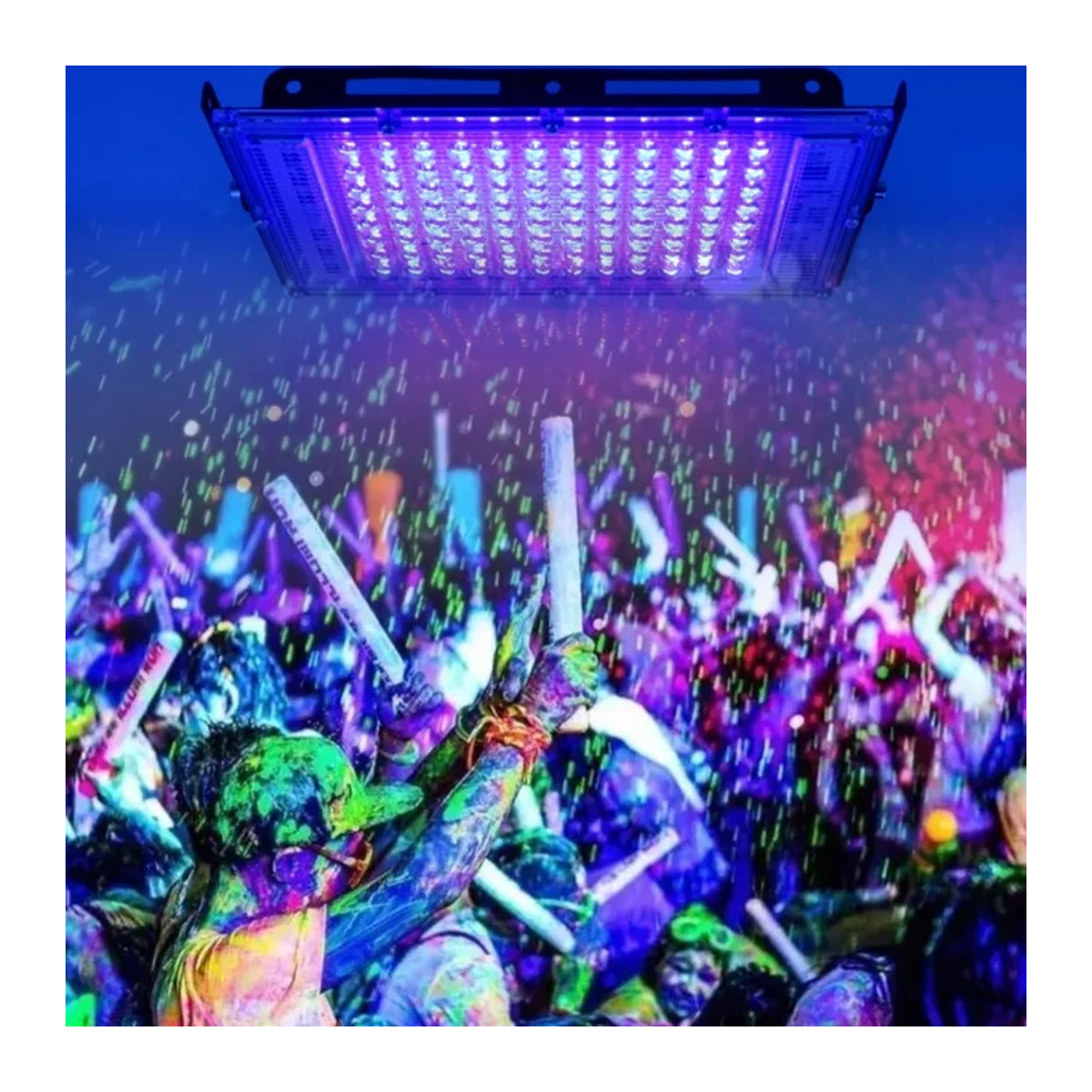 GOT LIANG LED UV Flutlicht Außenstrahler Schwarz IP65 Wasserdicht 50W 100W 395nm 400nm Ultraviolett Bühnenlampe - Bild 1