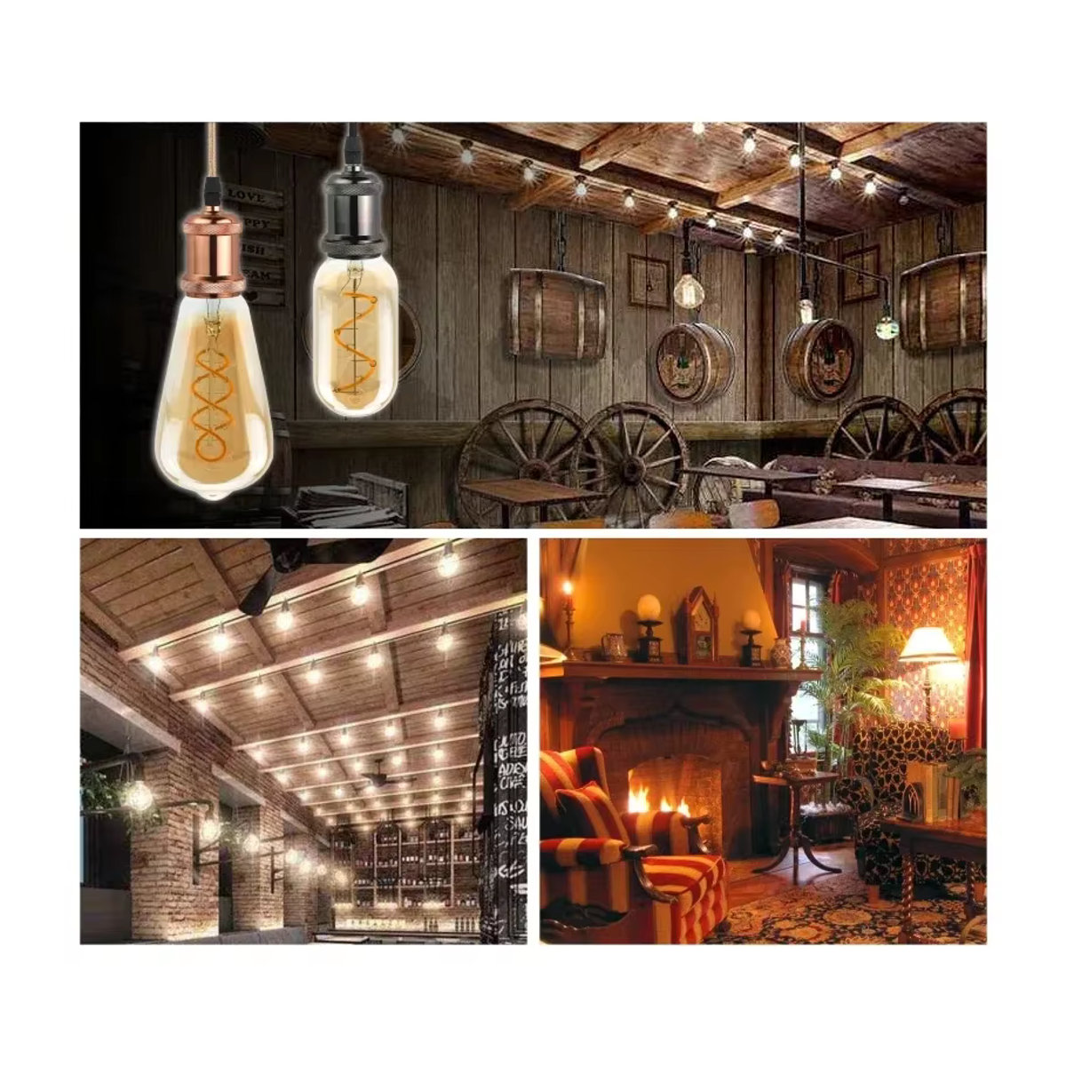 GOT LIANG Retro LED Spiral Filament Glühbirne Warmweiß 4W Glas - Bild 4