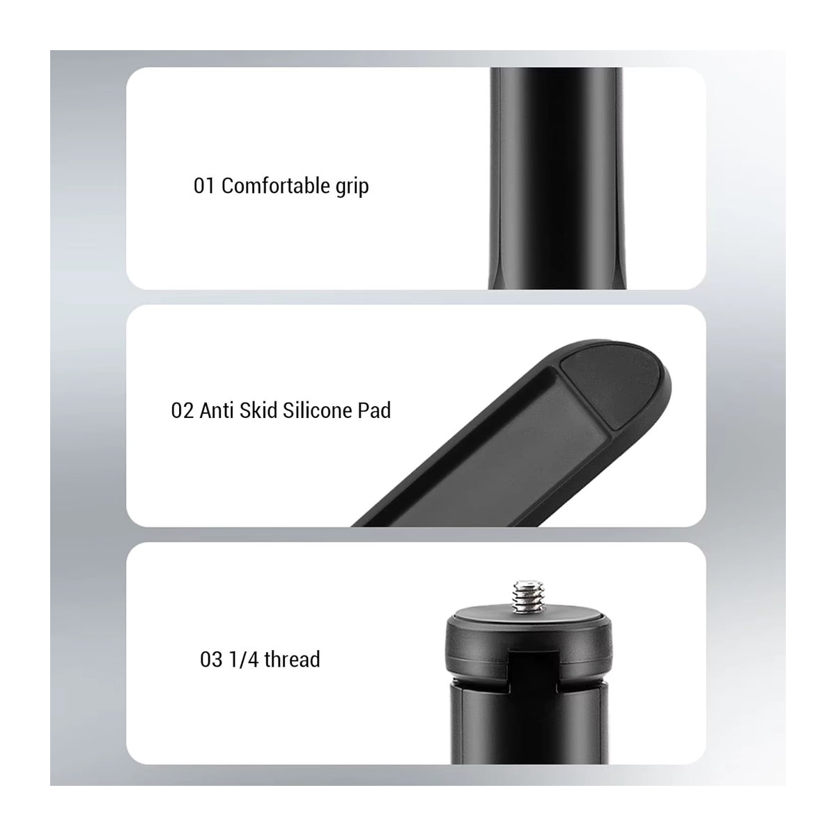 GOT-TOG Desktop-Stativ für DJI Pocket 2 3, GoPro Action 2 4 und Osmo Mobile 6 5 4 3 2 Stabilisator Gimbal in Schwarz - Bild 3