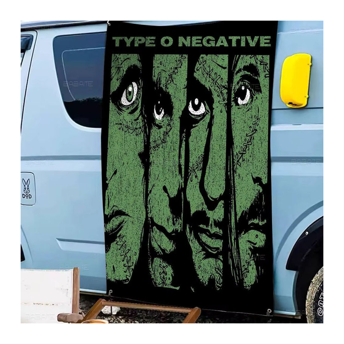 Gothic Metal Band T-Typ O N-Negative Anime Wandbanner aus Textil in Grün, H x B: 70 x 50 cm - Bild 3