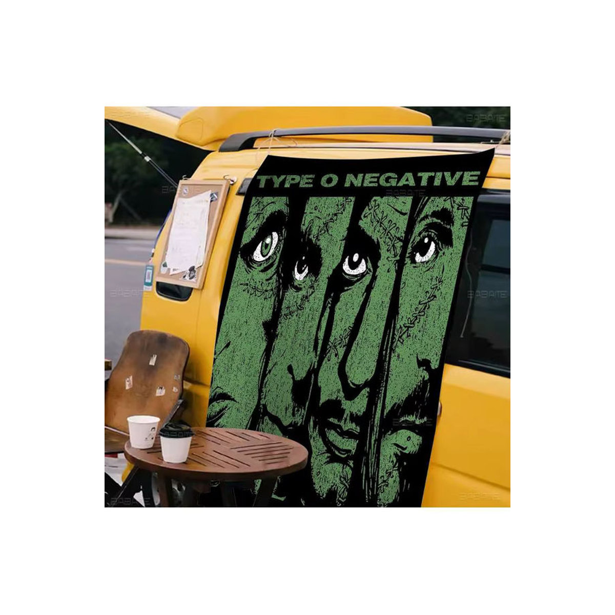 Gothic Metal Band T-Typ O N-Negative Anime Wandbanner aus Textil in Grün, H x B: 70 x 50 cm - Bild 7