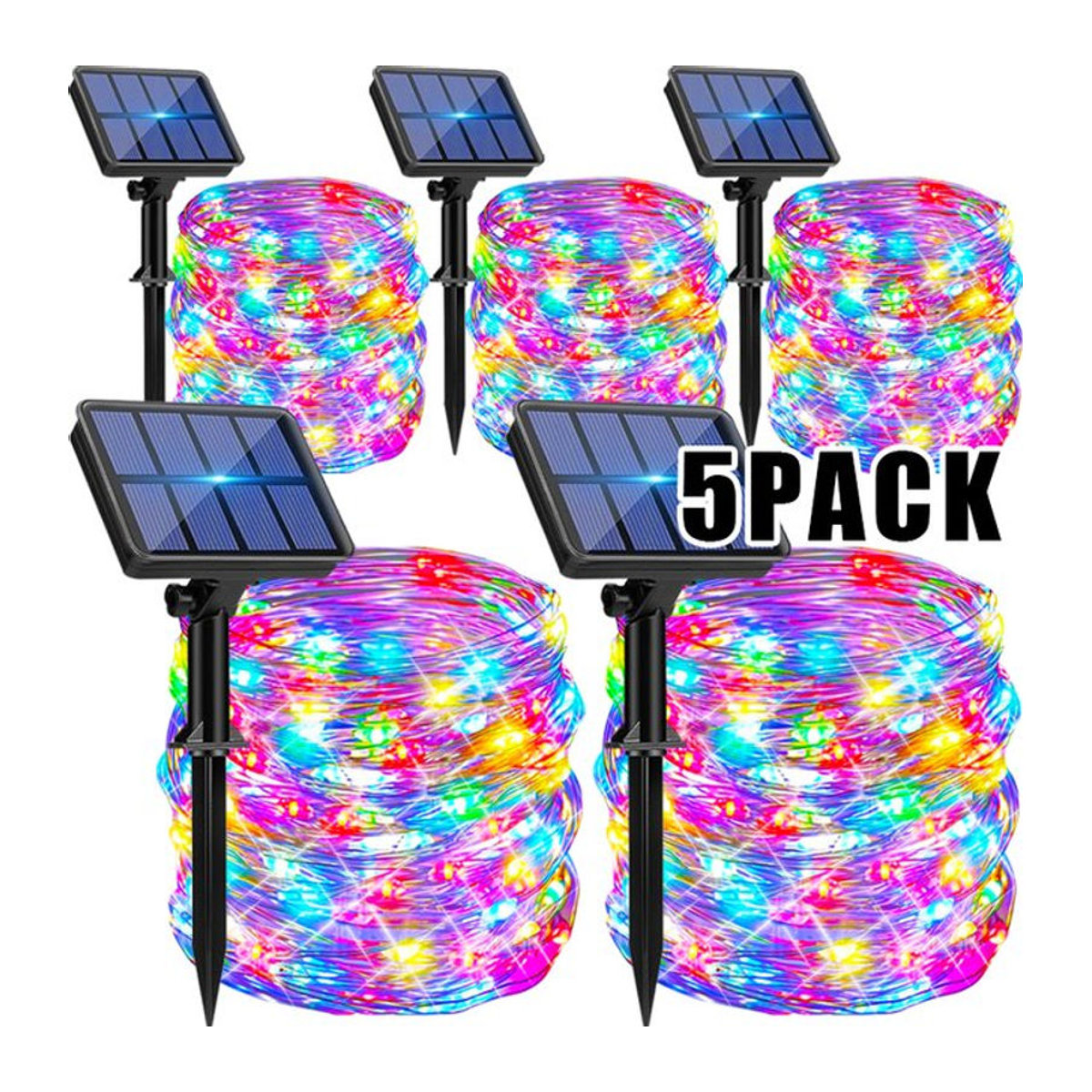 GOTP Solar LED Lichterkette Outdoor Wasserdicht mit 8 Modi für Weihnachtsdekoration Garten Balkon und Terrasse - Bild 1