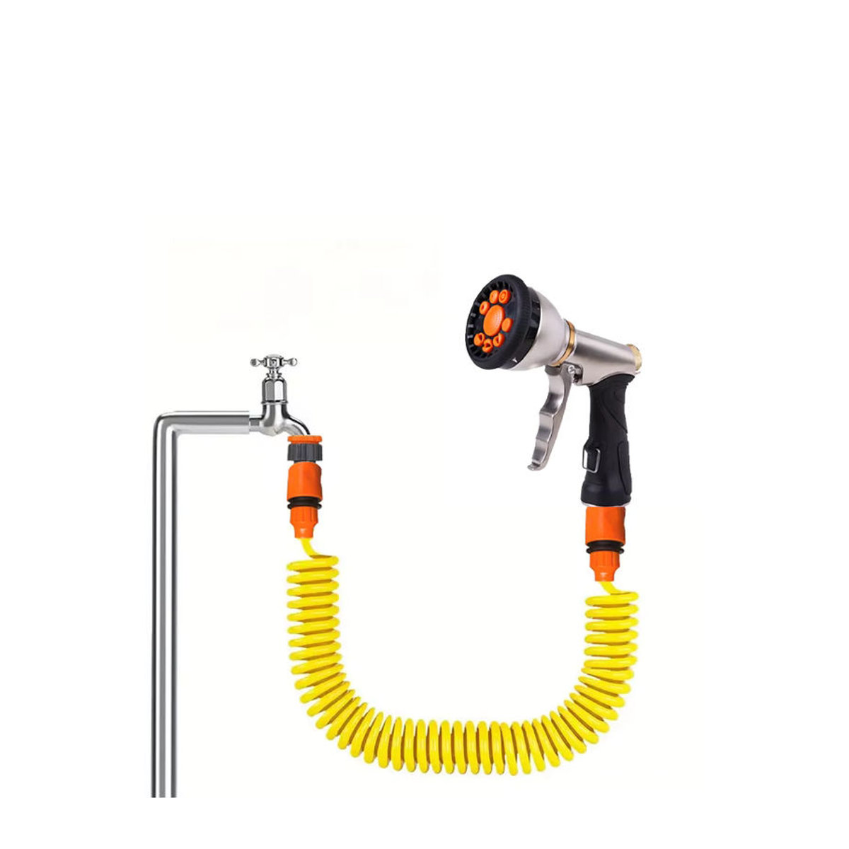 GOUN HOSE Erweiterbarer EVA-Gartenschlauch mit Wasserpistole in Gelb für Garten und Autowäsche - Bild 3