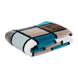 GÖZZE Cashmere-Feeling Decke Antigua B x H: 150 x 200 cm in Aqua Taupe Petrol