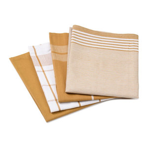 GÖZZE Geschirrtücher 4er Pack, Farbe: Senf, B/H: 50 x 70 cm
