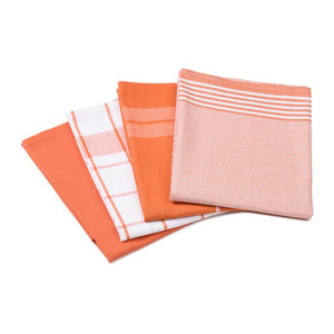 GÖZZE Geschirrtücher 4er Pack in Orange, saugfähig, Plain Weave, B/H: 50 x 70 cm
