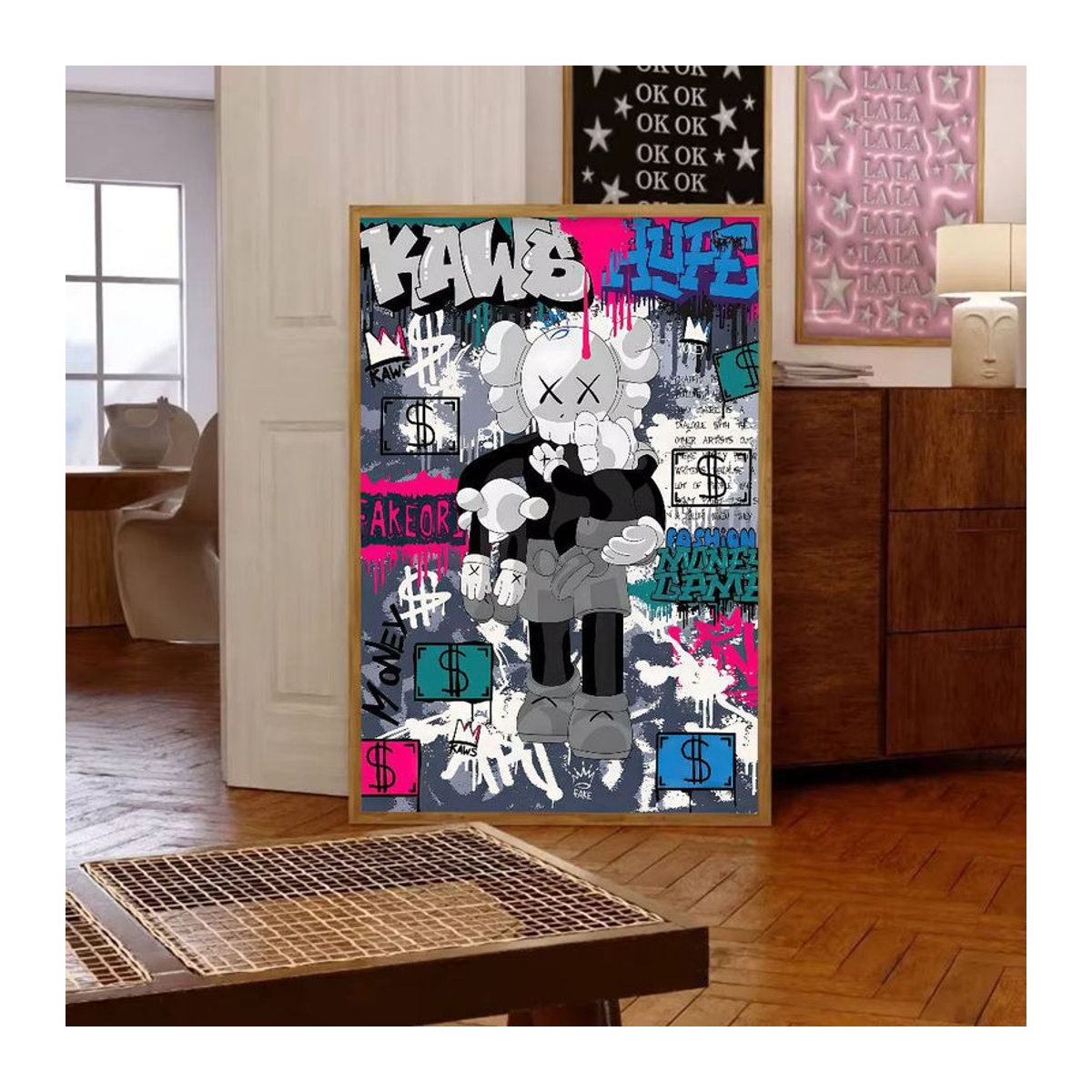 Graffiti Violent Teddybär Posterdruck in verschiedenen Formaten als abstrakte Wandkunst für dein Zimmer oder Büro, mehrfarbig - Bild 3