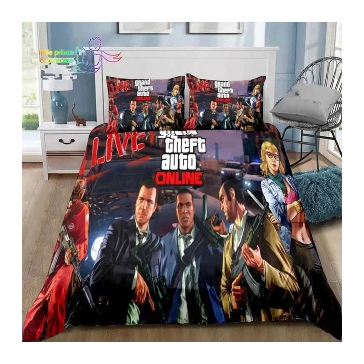Grand Theft Auto GTA Gamer Bettwäsche Set mit 3D-Druck, mehrfarbig, B/H: 210 x 210 cm - Bild 1
