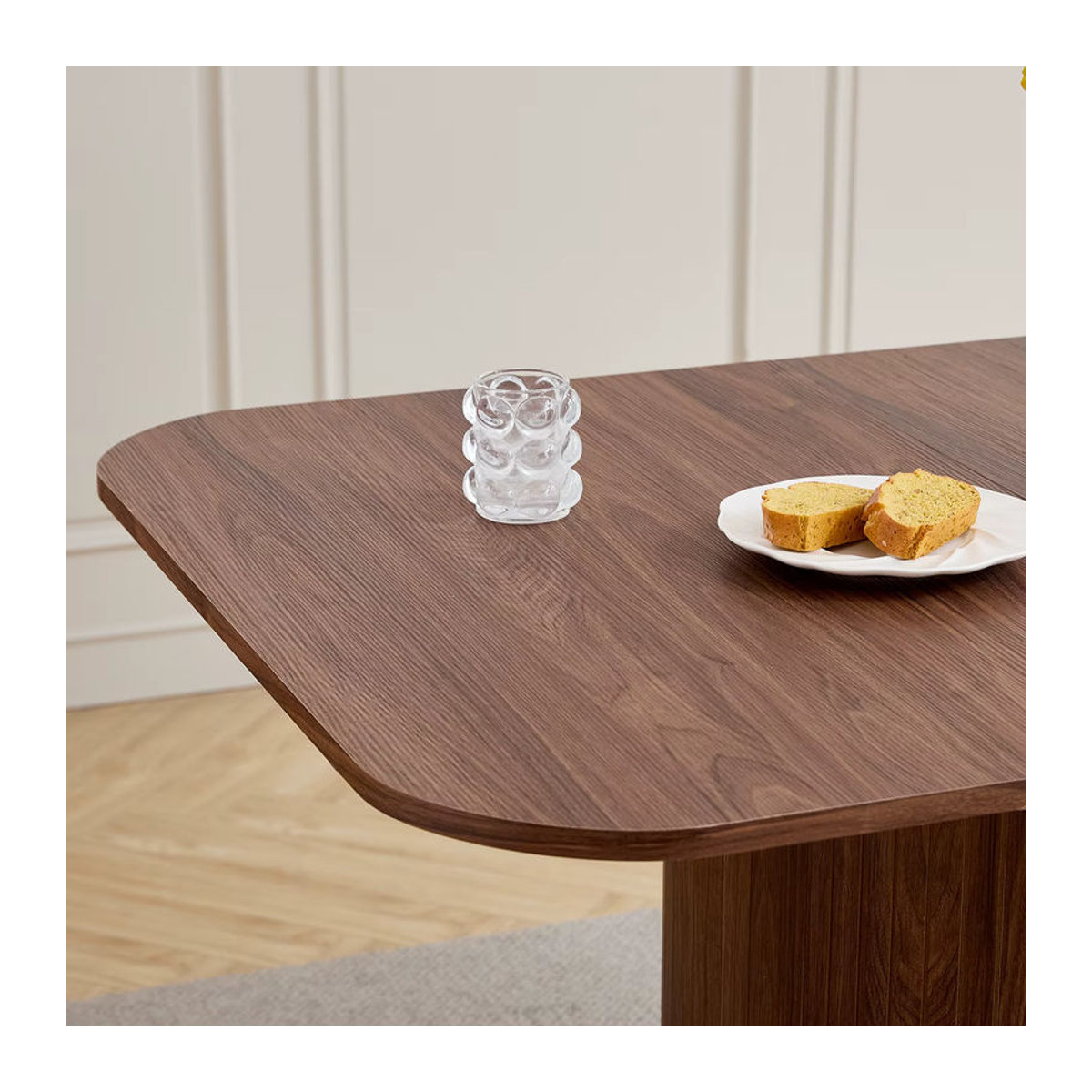 GrandCA HOME Esstisch aus Massivholz und Metall im skandinavischen Industrial Design, rechteckig, Nussbaum/Gelb - Bild 1