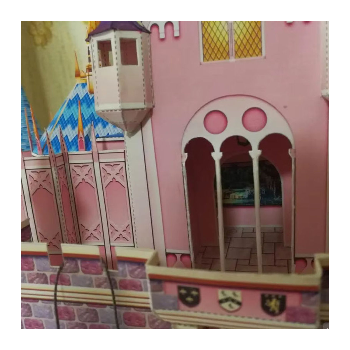 GRAPMAN 3D Papiermodell Dornröschen Schloss Architektur DIY Bastelset in Rosa, Höhe: 57 cm - Bild 2