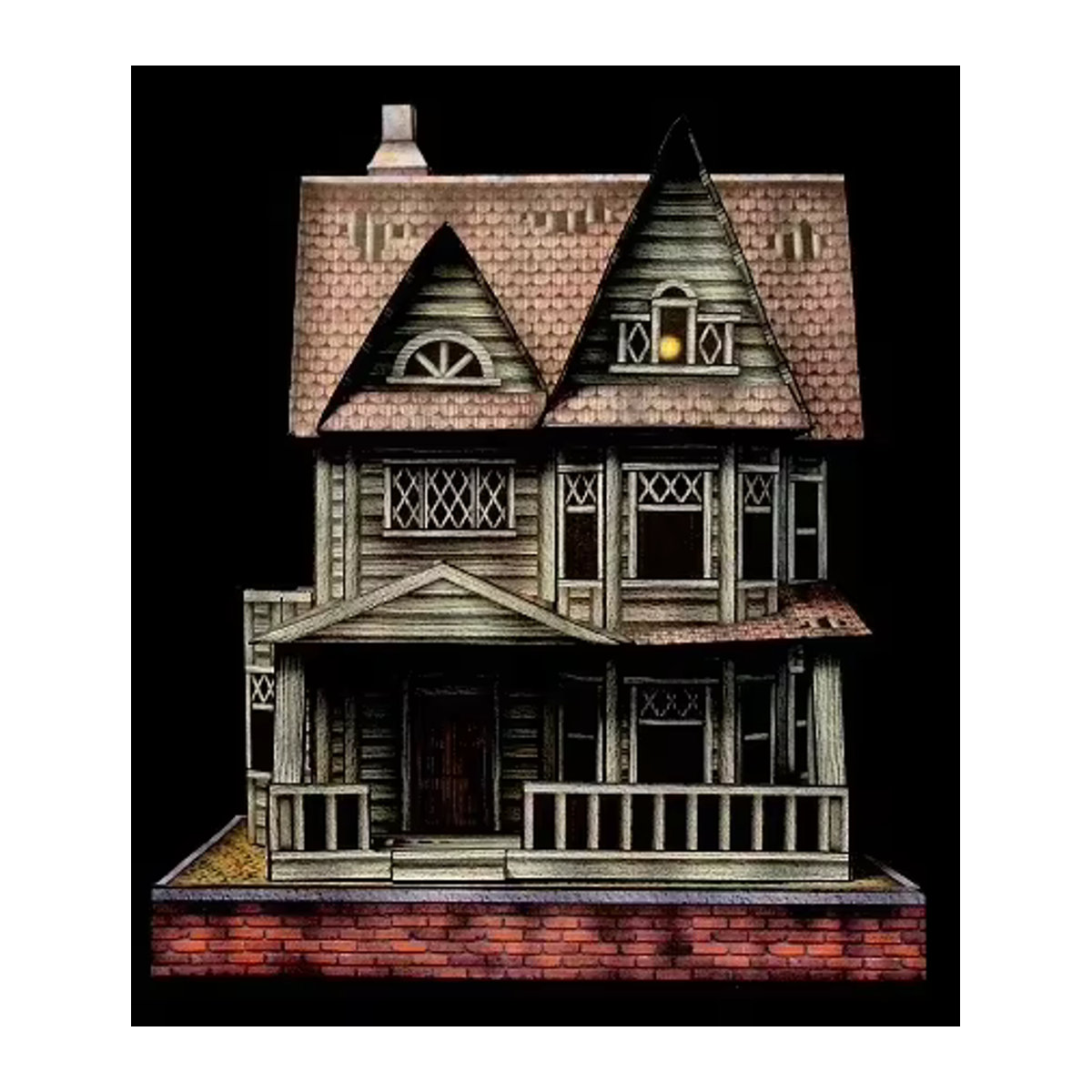 GRAPMAN Halloween Horror Haunted Haus 3D Papier Modell DIY Bastelset als mehrfarbiges Gebäude-Ornament - Bild 2