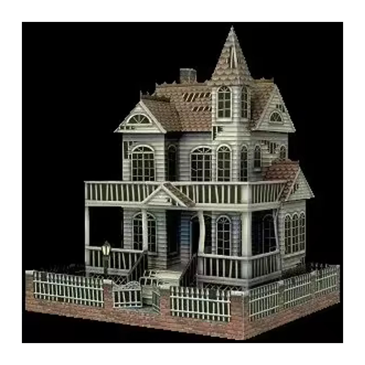 GRAPMAN Halloween Horror Haunted Haus 3D Papier Modell DIY Bastelset als mehrfarbiges Gebäude-Ornament - Bild 3