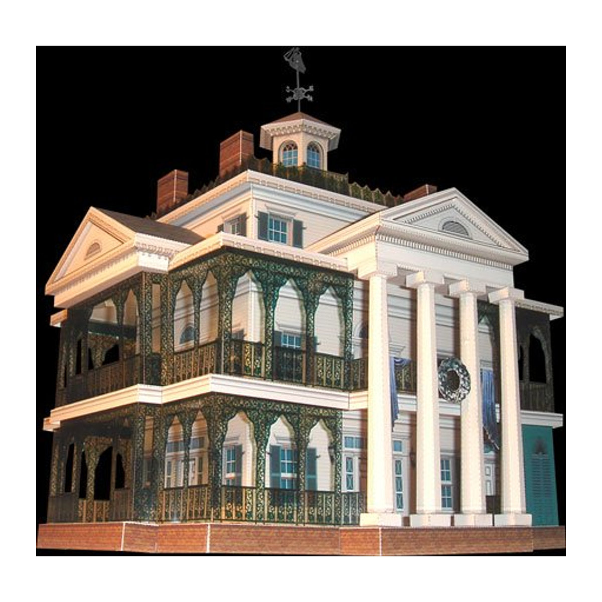 GRAPMAN Spukhaus New Orleans Papiermodell mit Hoftür, weiß, 30 x 30 x 30 cm - Bild 1
