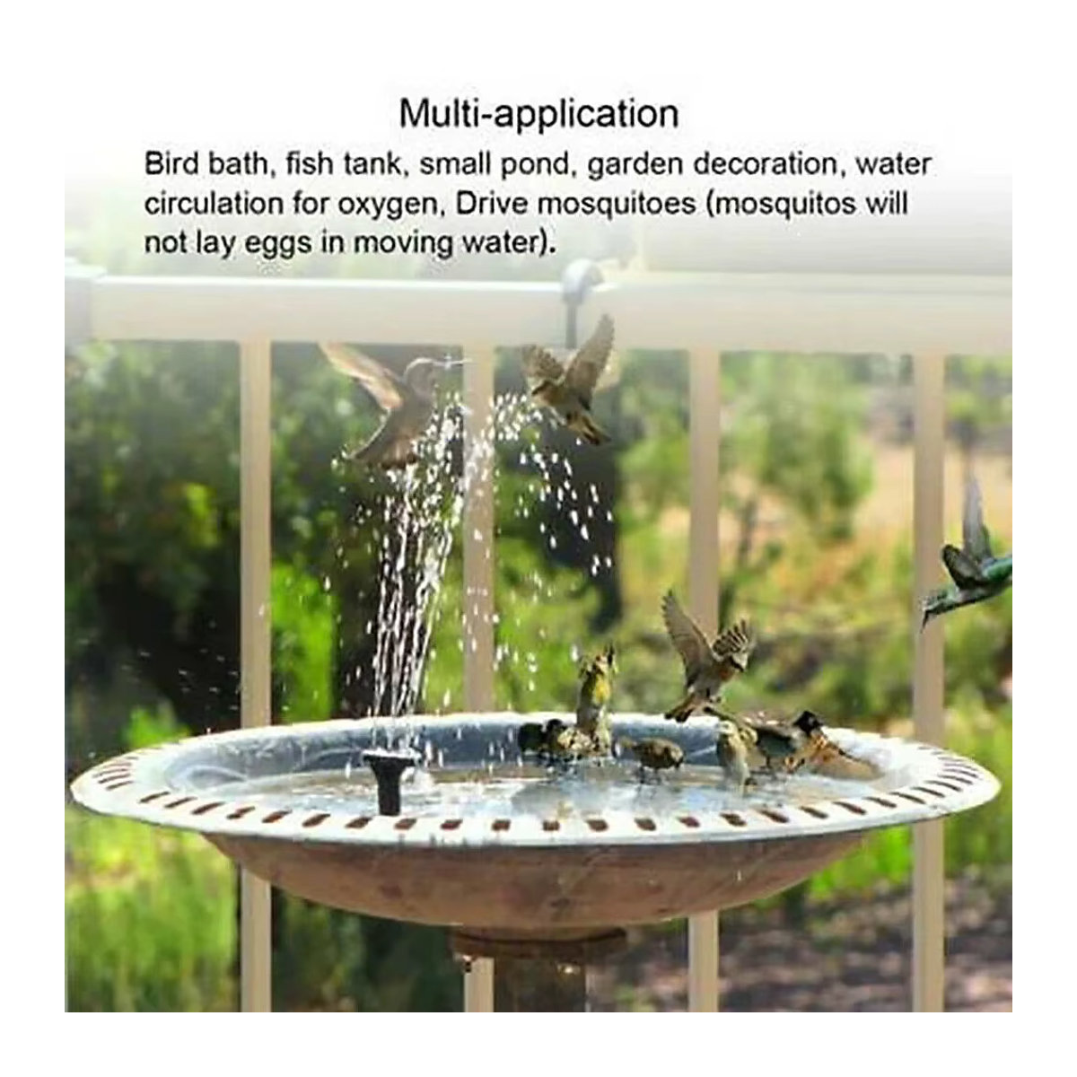 Graue schwimmende Solar-Brunnenpumpen für Vogelbäder und Gartenteiche, B/T/H: 18 x 16 x 13 cm - Bild 5