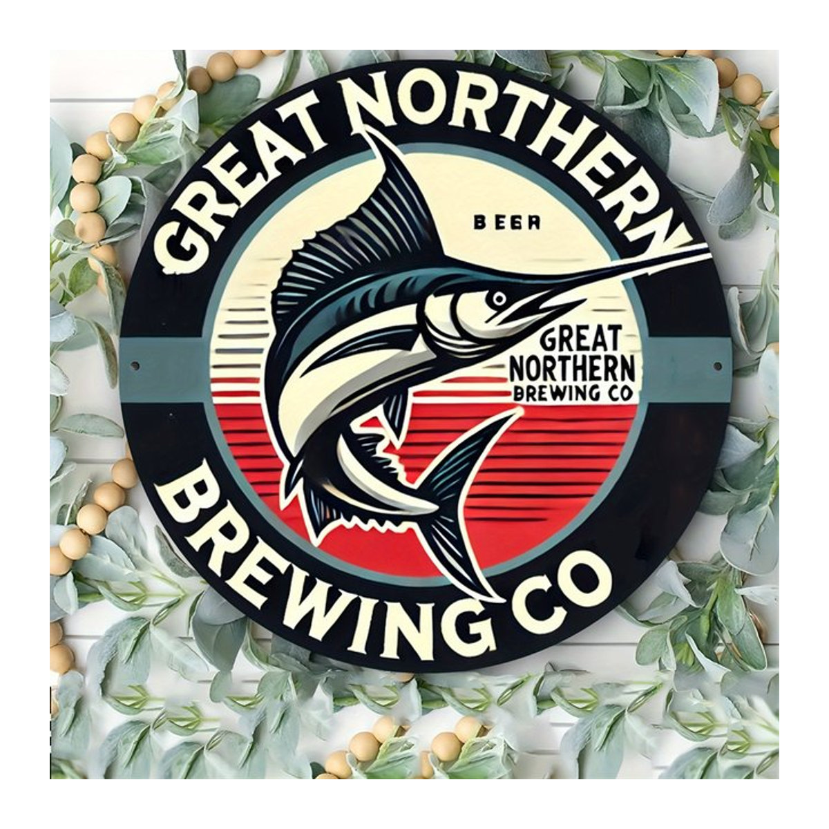 Great Northern Brewing Co Metall-Wandkunst Vintage Aluminiumschild, B/H: 20,3 x 20,3 cm, mehrfarbig - Bild 1