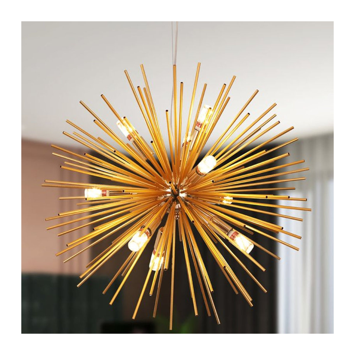 GreeLustr LED Feuerwerk Kronleuchter in Gold, moderner skandinavischer Pendelleuchte aus Metall für Esszimmer und Küche - Bild 1