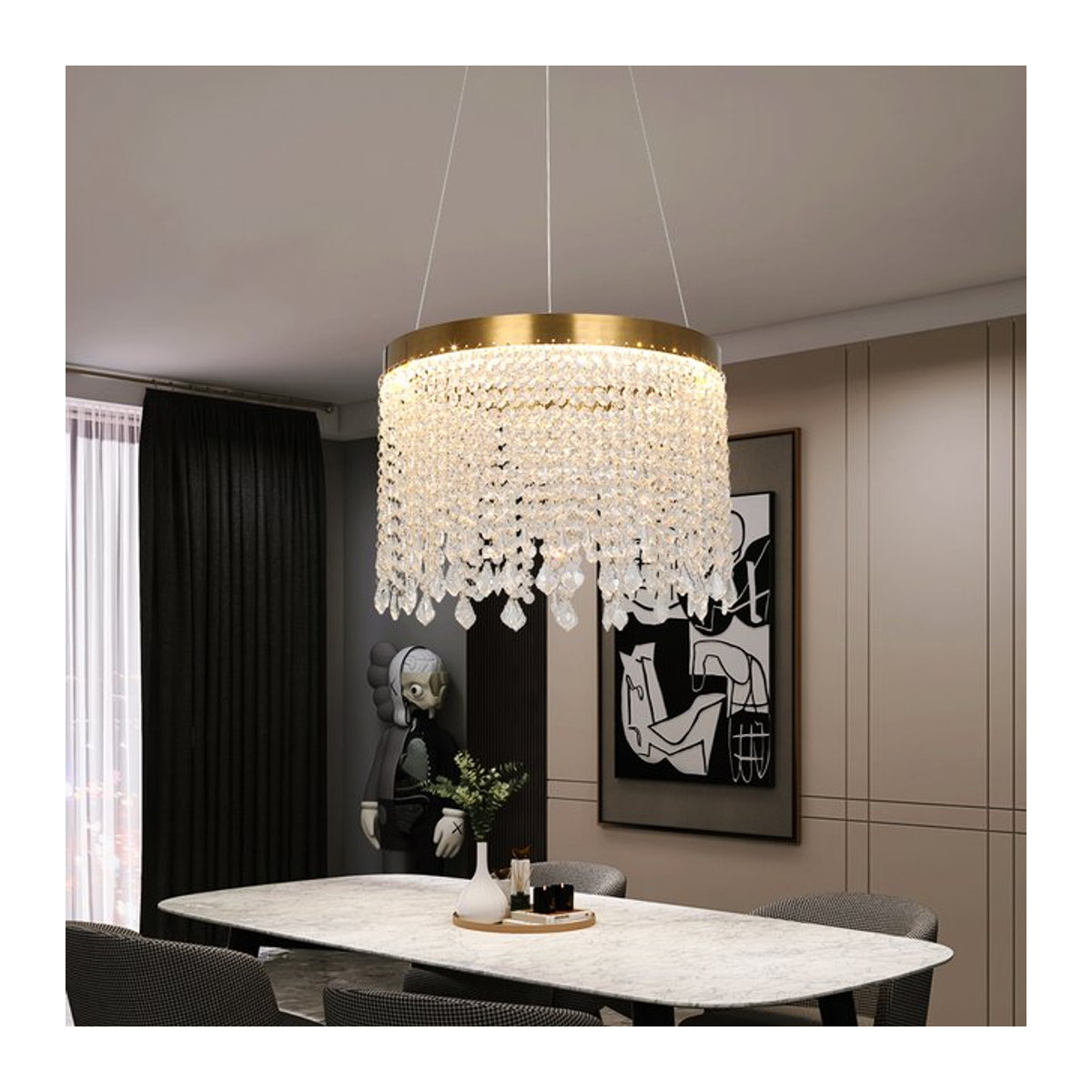 GreeLustr LED Kristall Kronleuchter aus Glas im Modernen und Retro Design für Küche, Wohnzimmer oder Schlafzimmer - Bild 1