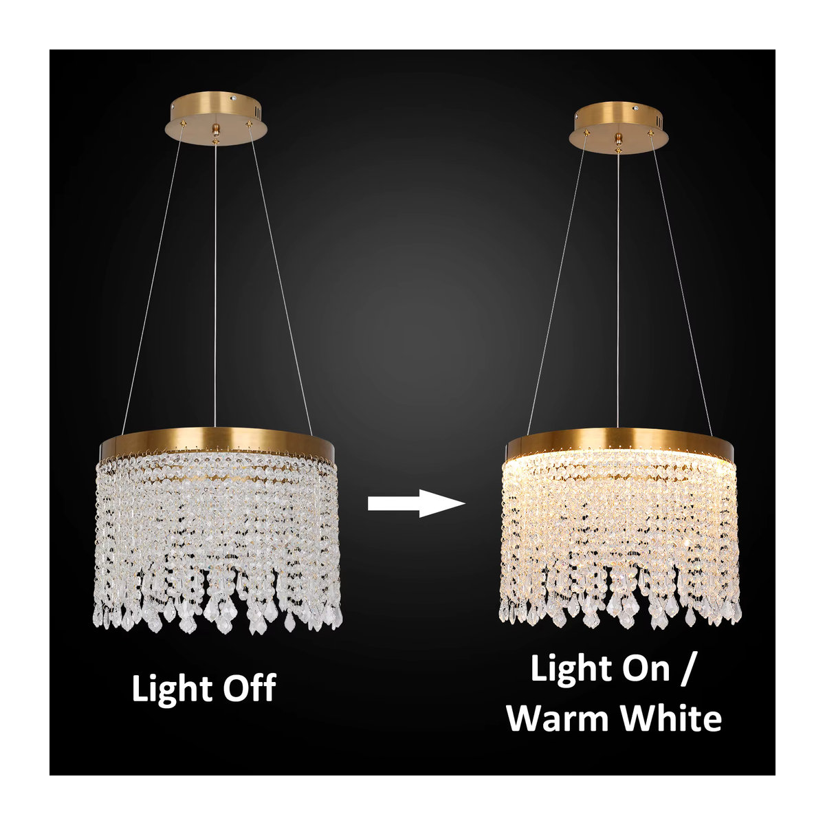 GreeLustr LED Kristall Kronleuchter aus Glas im Modernen und Retro Design für Küche, Wohnzimmer oder Schlafzimmer - Bild 2