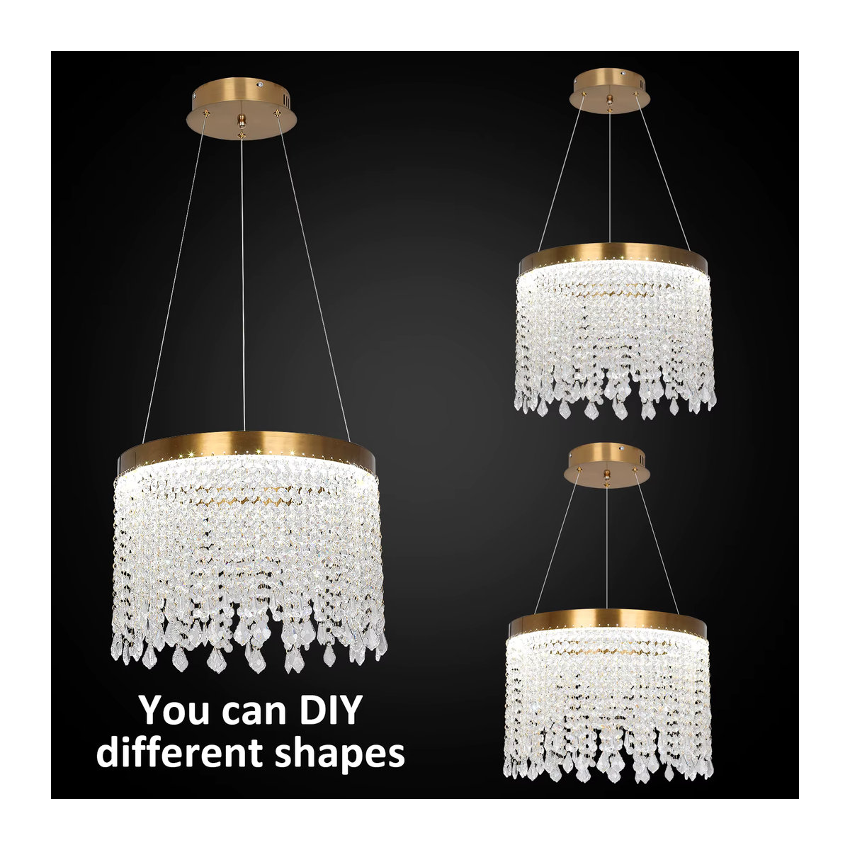 GreeLustr LED Kristall Kronleuchter aus Glas im Modernen und Retro Design für Küche, Wohnzimmer oder Schlafzimmer - Bild 3