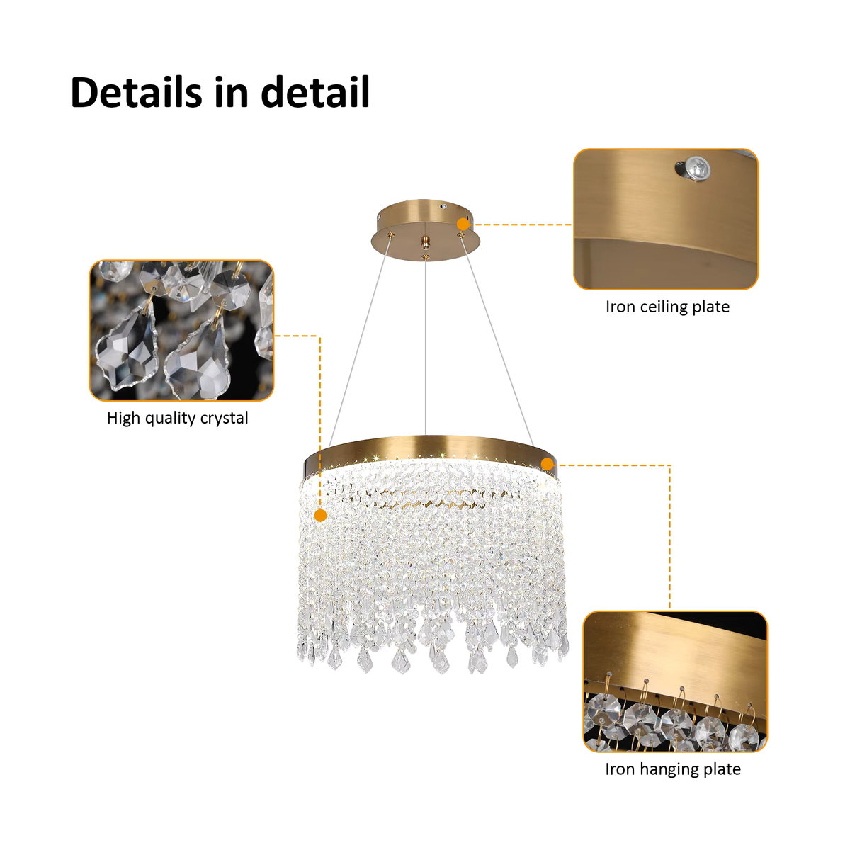 GreeLustr LED Kristall Kronleuchter aus Glas im Modernen und Retro Design für Küche, Wohnzimmer oder Schlafzimmer - Bild 4