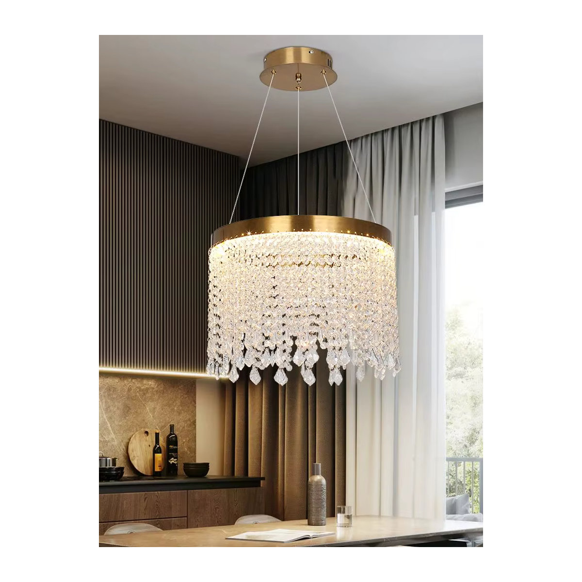 GreeLustr LED Kristall Kronleuchter aus Glas im Modernen und Retro Design für Küche, Wohnzimmer oder Schlafzimmer - Bild 5