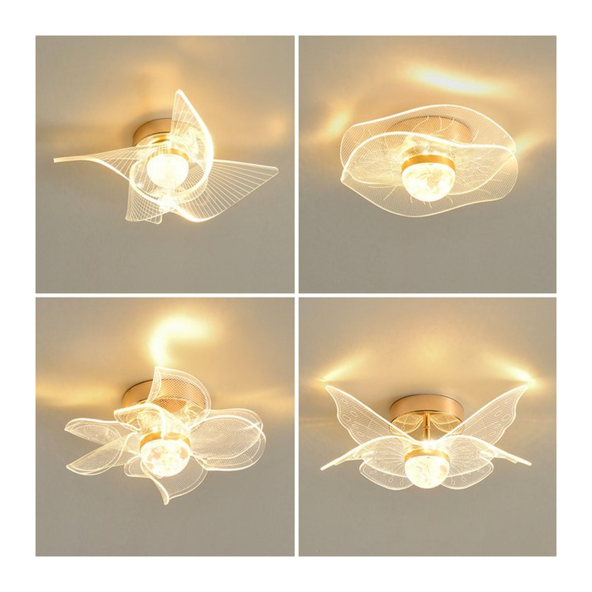 GreeLustr Moderne LED Deckenlampe im Nordic Acryl Stil in Gold - Bild 1